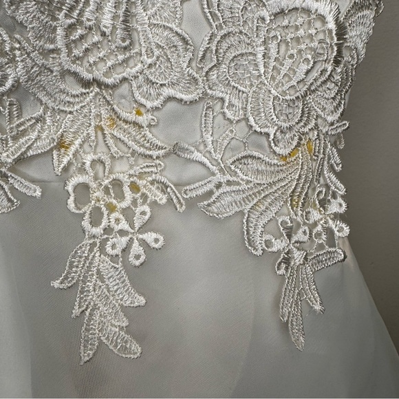 Cocktail Gown Wedding Short Tutu Floral Lace Tiered Organza Size XS - Picture 7 of 16